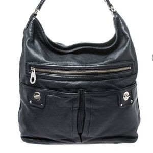 Marc by Marc Jacobs Totally Turnlock Faridah hobo bag in black leather. 